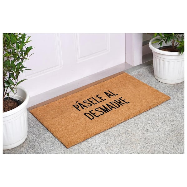 Pasele al Desmadre Script Multi-Colored 17 in. x 29 in. Indoor or Outdoor Spanish Doormat