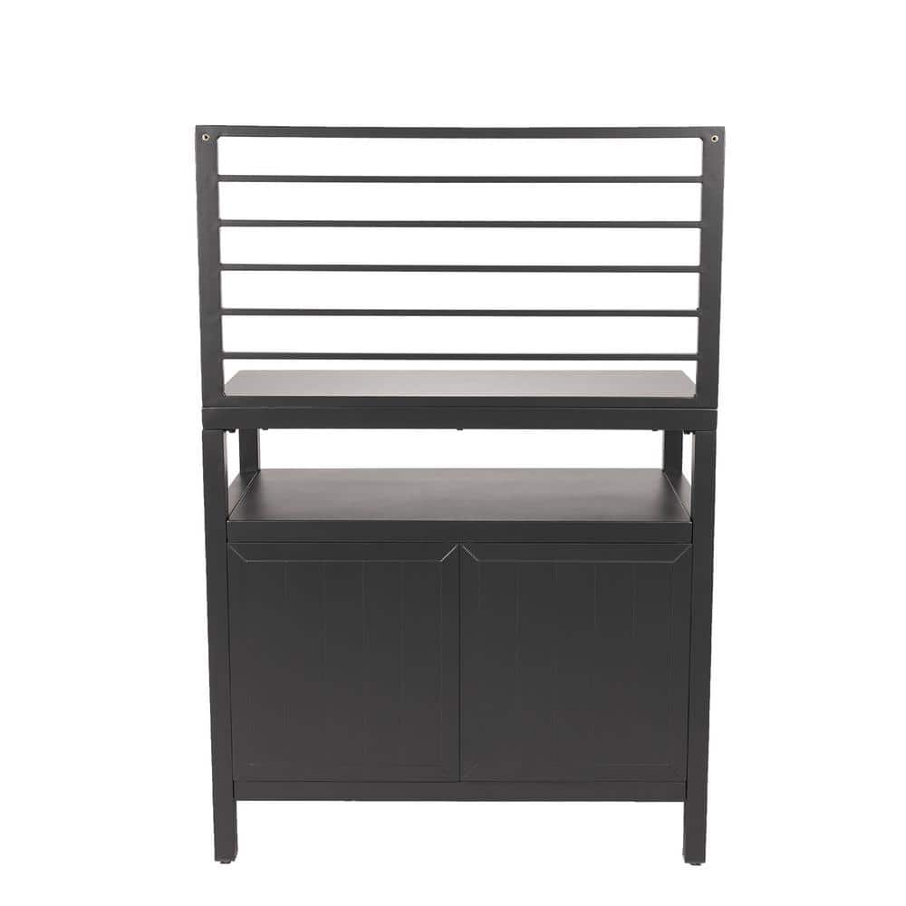 Graphite Powder-Coated Aluminum Outdoor Kitchen with Cabinet