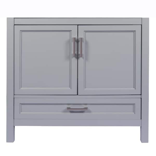 Amluxx Salerno 37 in. W x 22 in. D x 34.5 in. H Bath Vanity Cabinet Only in Grey