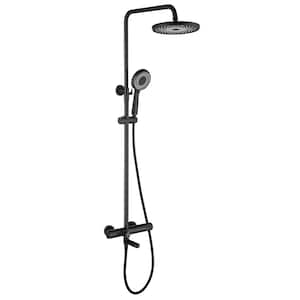 3-Spray Multi-Function Wall Bar Shower Kit with Tub Faucet in Matte Black