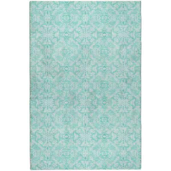 Dream Shag Premium Machine Washable Abstract ADS784 Turquoise 10 ft. x 14 ft. Area Rug