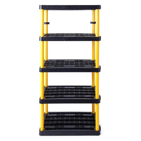 GRACIOUS LIVING Black 6-Tier Plastic Garage Storage Shelving Unit