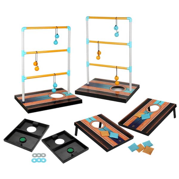 Hathaway Triple Play 3-in-1 Toss Game for Bean Bag, Washer Toss and Ladder Toss with Rip Resistant in Nylon Carry Bag