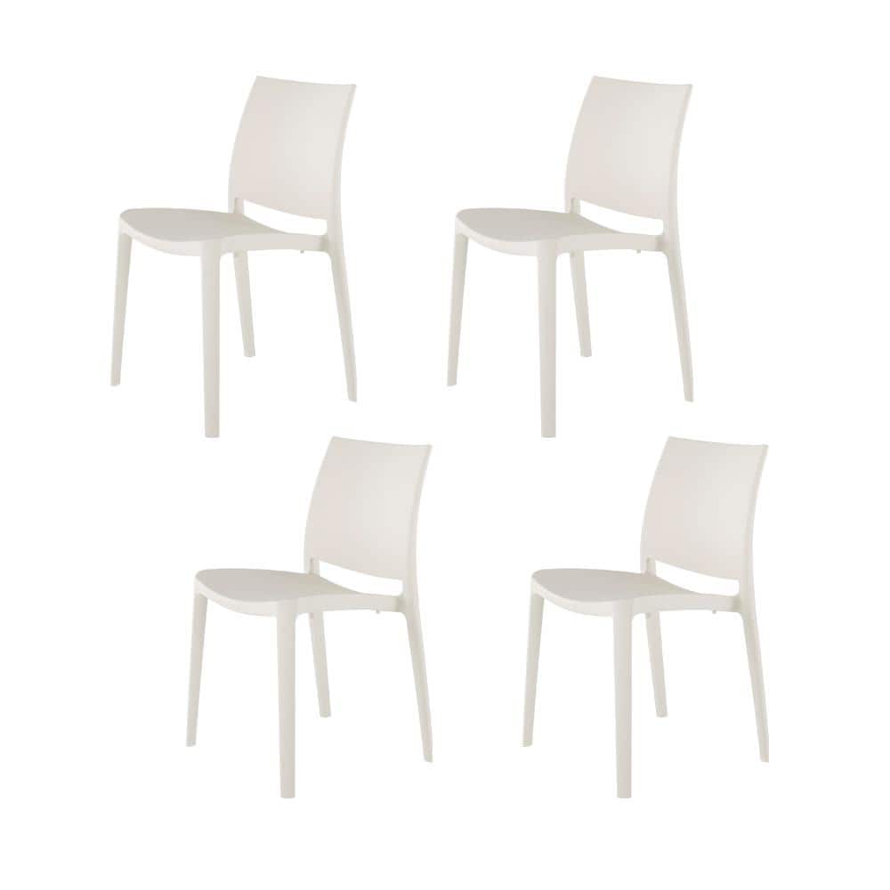 Sensilla Elegant White Stackable Indoor/Outdoor Dining Chair