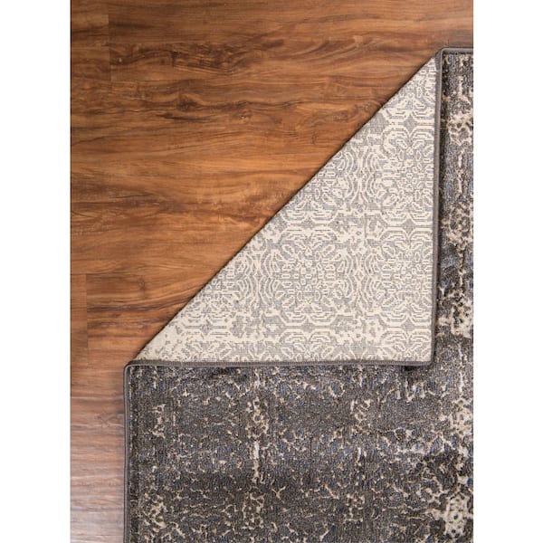 Jewel Navy 5 ft. x 8 ft. Traditional Loomed Geometric Polypropylene Rectangle Indoor Area Rug