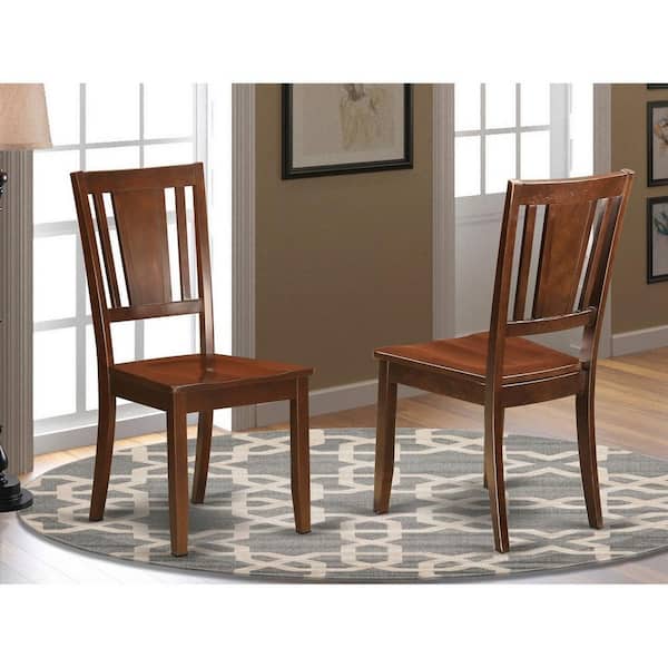 HOME IMPORTS EMPORIUM Mahogany Wooden Seat Slat Back Dining Chair (Set of 2)