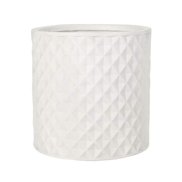 MGO 15.50 in. L x 15.50 in. W x 15.50 in. H Antique White Ceramic Indoor/Outdoor Pots