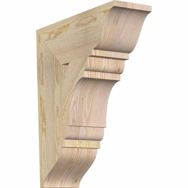 Ekena Millwork 6 in. x 22 in. x 18 in. Douglas Fir Olympic Traditional Rough Sawn Bracket