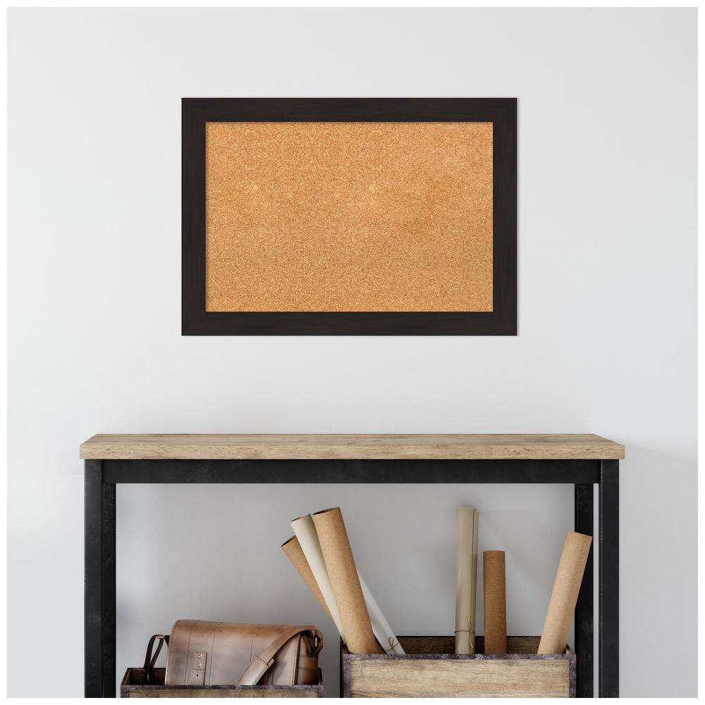 Espresso Brown Framed Natural Corkboard, 24x16