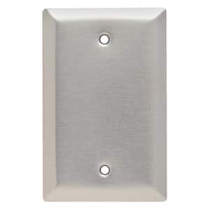 Pass & Seymour 302/304 S/S 1 Gang Box Mounted Blank Jumbo Wall Plate, Stainless Steel (1-Pack)