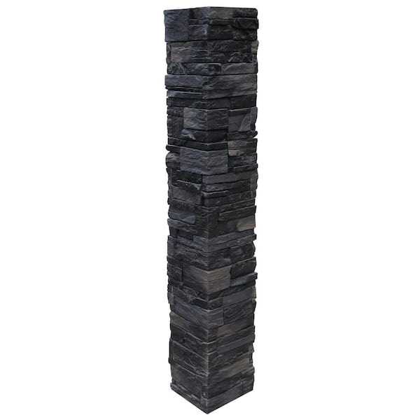 NextStone Country Ledgestone 8 in. x 8 in. x 47 in. Andean Onyx Polyurethane Faux Stone Split Post Cover (2-Piece)