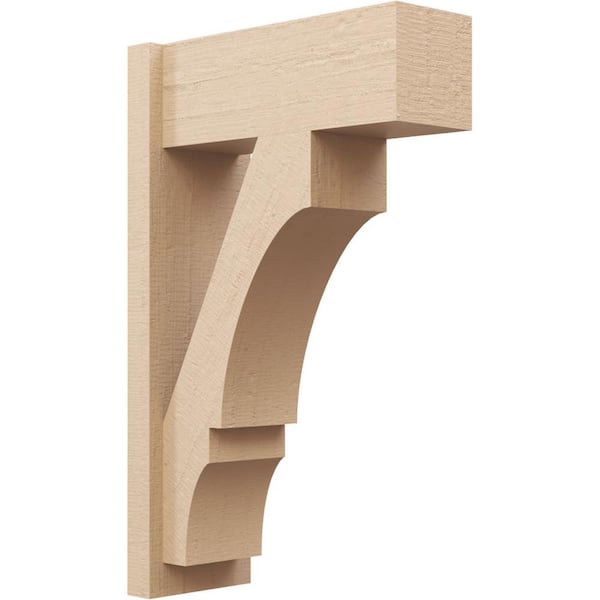 Ekena Millwork 8 in. x 32 in. x 20 in. Balboa Block Rough Cedar Woodgrain Timberthane Polyurethane Outlooker, Primed Tan