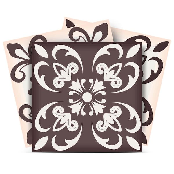 White, Brown SB26 12 in. x 12 in. Vinyl Peel and Stick Tile (24-Tiles, 24 sq. ft./pack)