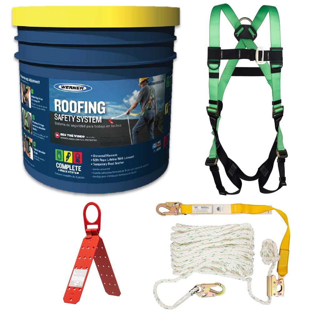 Werner Fall Protection Roofing Safety System Compliance Kit K211201W - The  Home Depot