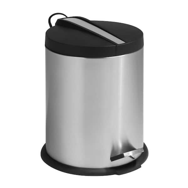 Honey-Can-Do 1 Gal. Stainless Steel Round Step-On Touchless Trash Can with Stainless Steel Insert