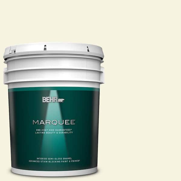 BEHR MARQUEE 5 gal. #BWC-03 Lively White Semi-Gloss Enamel Interior Paint & Primer