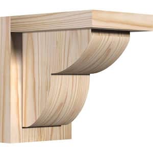 5-1/2 in. x 8 in. x 8 in. Douglas Fir Crestline Smooth Corbel with Backplate
