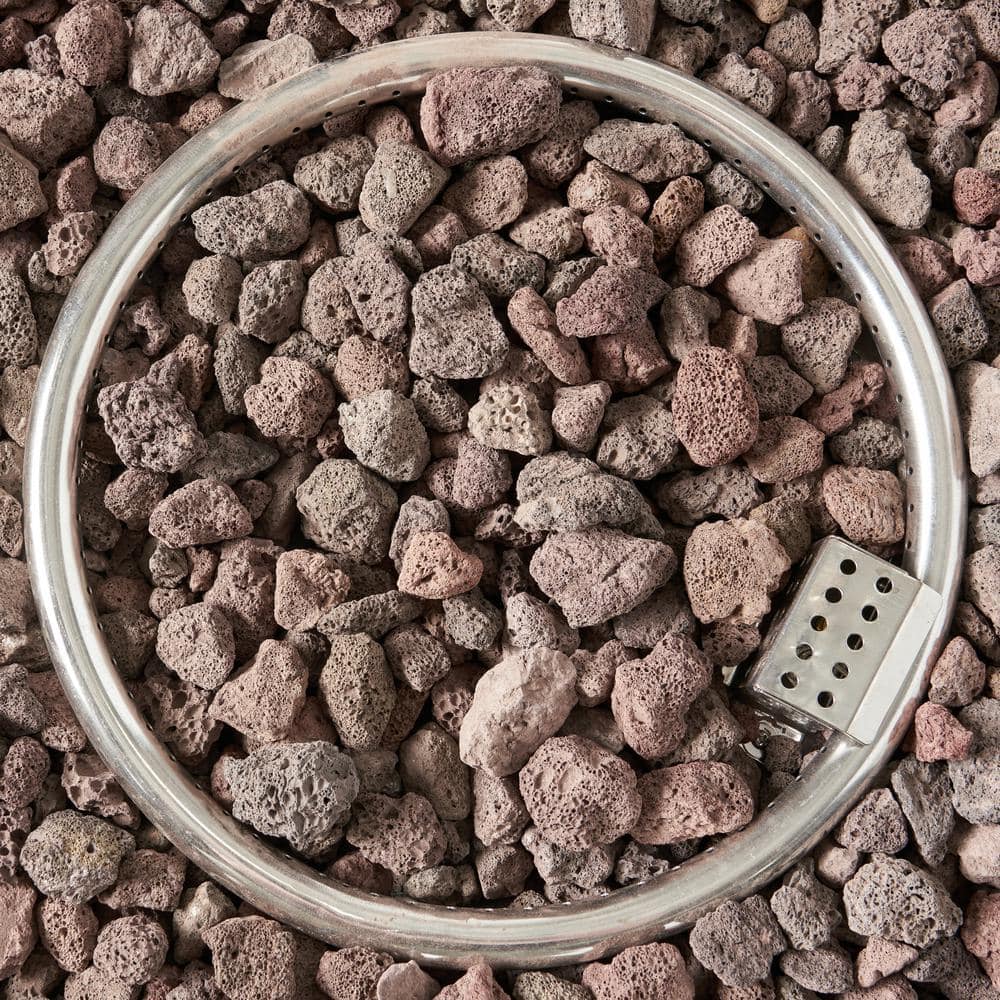 Dark Gray Round Iron Gas Fire Pit for Outdoor Seating