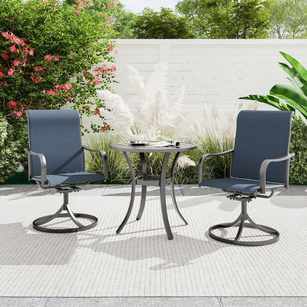 3-Piece Metal Patio Dining Set with Round Table price history on PriceWatchPro