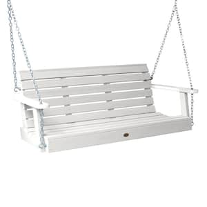 Weatherly 60 in. 2-Person White Recycled Plastic Porch Swing