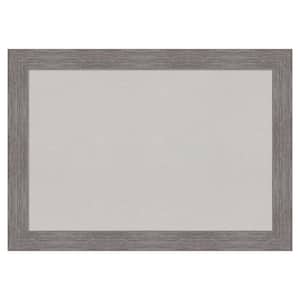 Pinstripe Plank Grey Framed Grey Corkboard 41 in. x 29 in. Bulletin Board Memo Board
