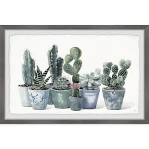 "Potted Cactus Bunch" by Parvez Taj Framed Nature Art Print 16 in. x 24 in.