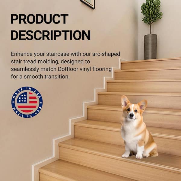 DOTFLOOR Sharp Shadow 8 mm. T x 48 in. L x 12.2 in. W Vinyl Stair