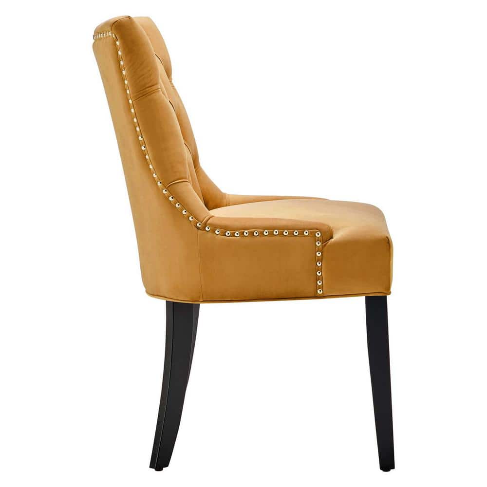 Cognac Velvet Tufted Upholstered Parsons Side Chair Set