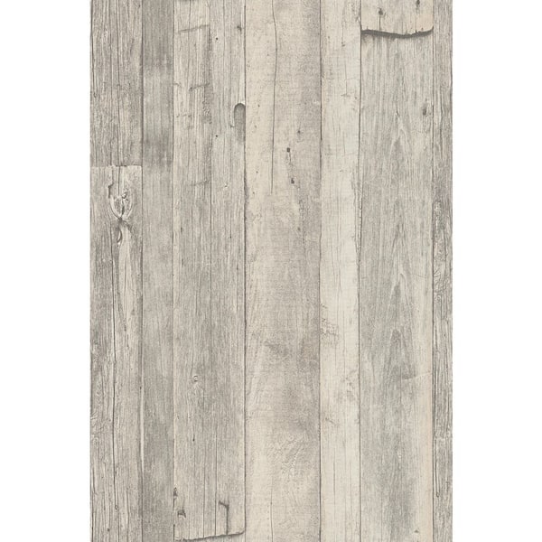 Unbranded Woods and Wicker Collection Grey Reclaimed Wood Effect Matte Finish Vinyl on Non-Woven Non-Pasted Wallpaper Sample