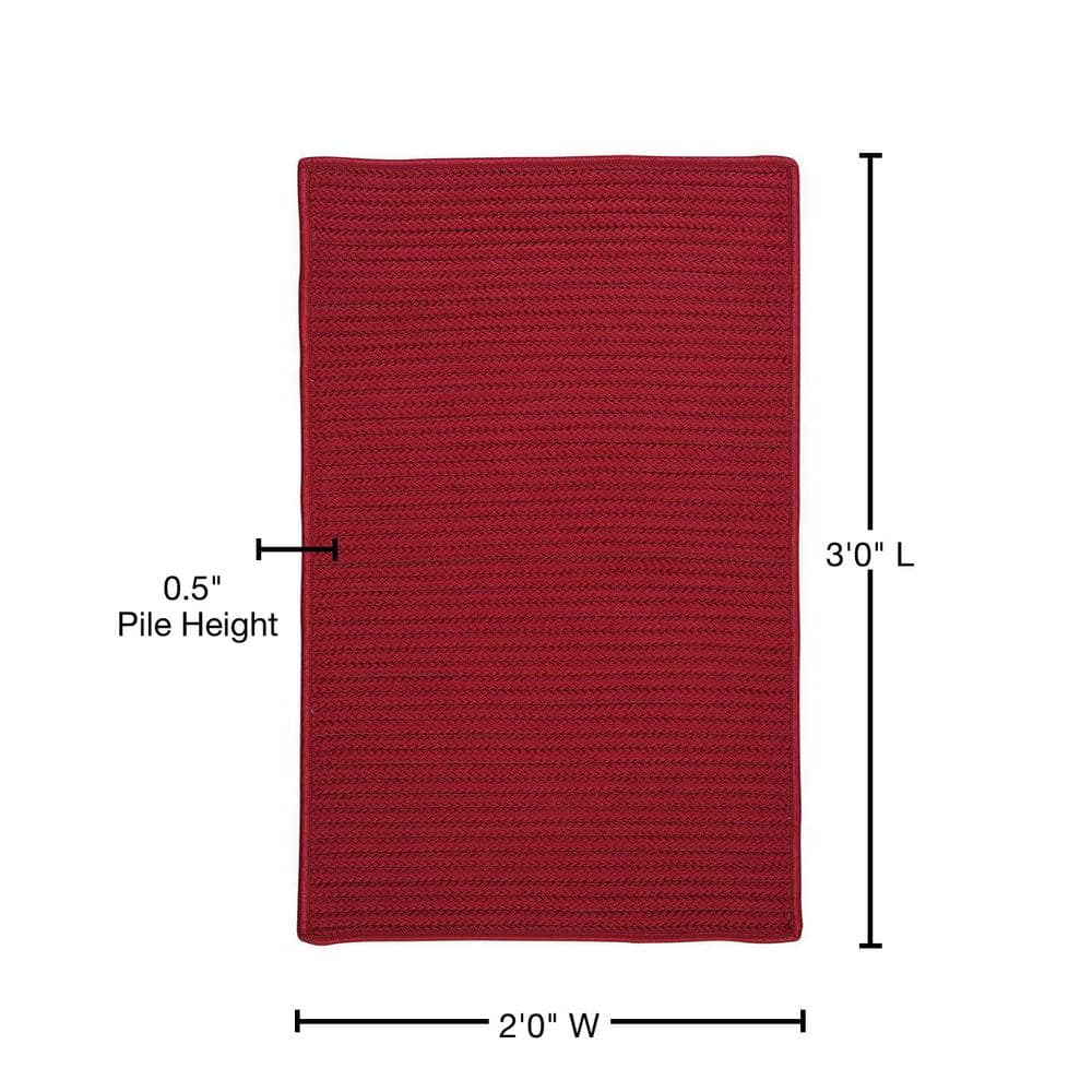Sangria Red Braided Synthetic Outdoor Rug 2'x3'