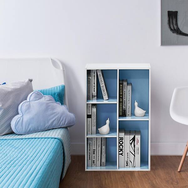 Furinno 11069 5-Cube Reversible Open Shelf Light Blue