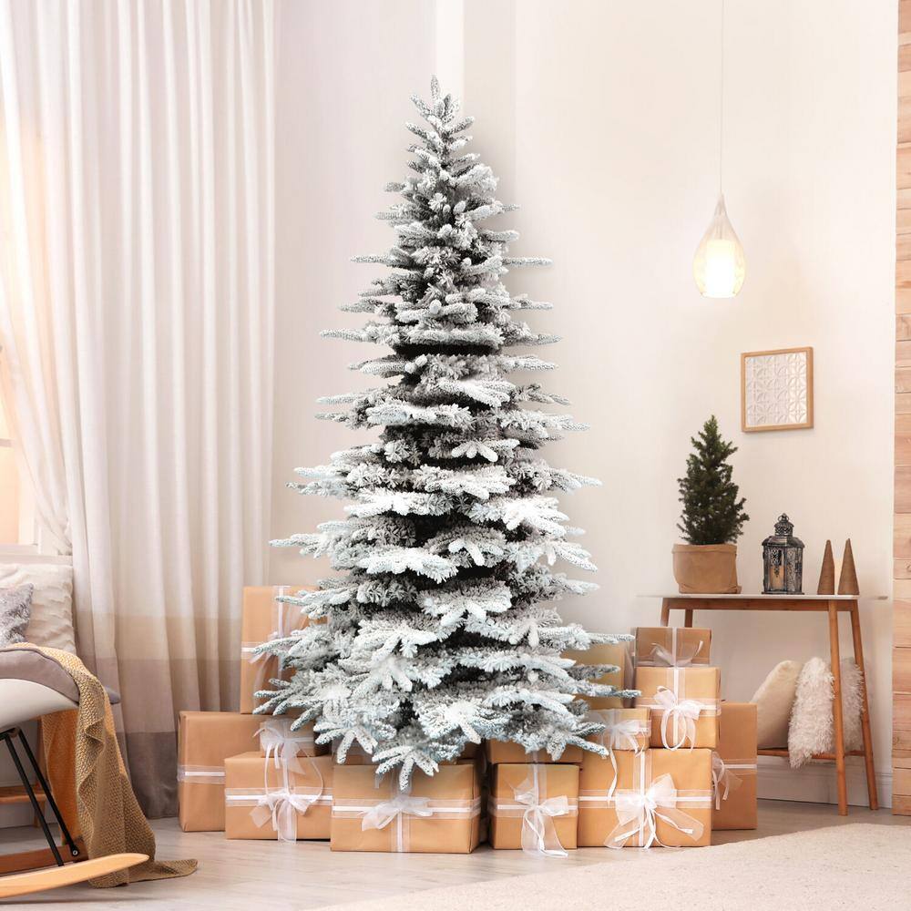 9-Ft Snow Flocked PVC Mountain Pine Christmas Tree