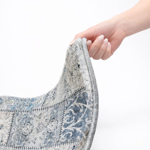Dream Shag Premium Machine Washable Abstract ADS566 Denim 10 ft. x 14 ft. Area Rug