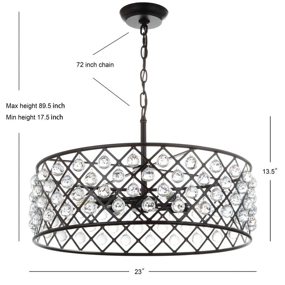 Gabrielle 23" Oil-Rubbed Bronze Crystal LED Pendant