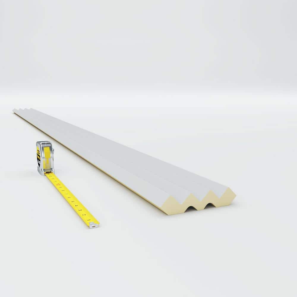 Eris Step Polyurethane Crown Moulding, 94.5 in, Primed White