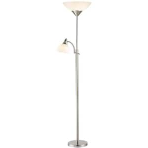 Piedmont 71 in. Satin Steel Combo Floor Lamp