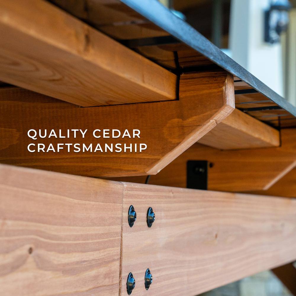 Saxony XL Cedar and Black Steel Grill Gazebo