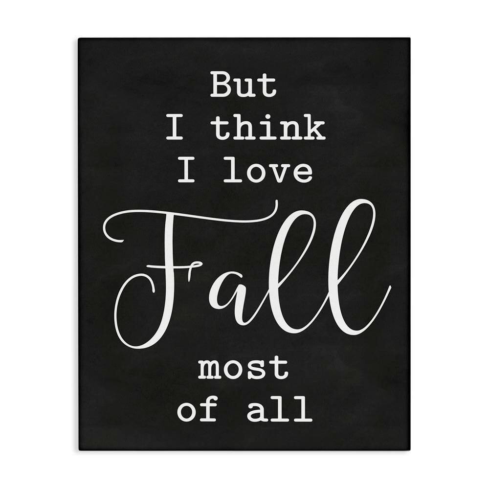 Love Fall Most Of All Seasonal Autumn Phrase by Lettered and Lined Unframed Graphic Typography Art Print 30 in. x 24 in. price history on PriceWatchPro