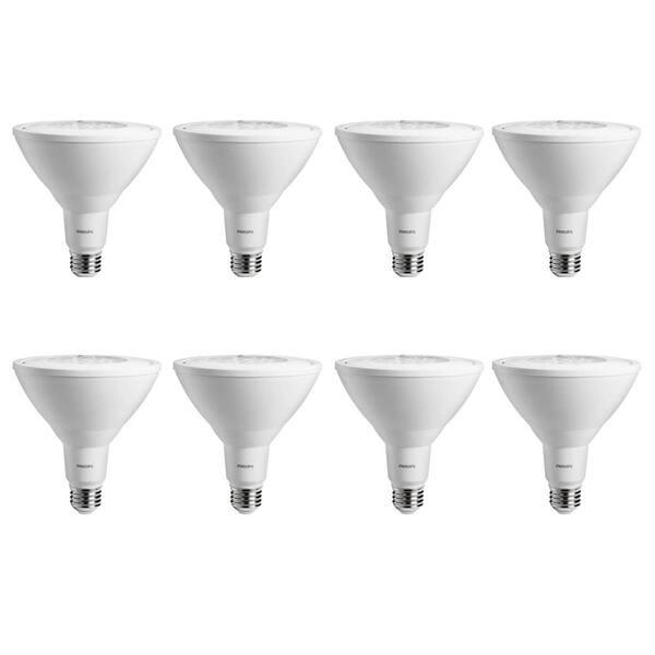 Philips 90-Watt Equivalent PAR38 Non-Dimmable LED Flood Light Bulb Bright White (8-Pack)