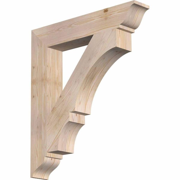 Ekena Millwork 5.5 in. x 38 in. x 34 in. Douglas Fir Balboa Traditional Smooth Bracket