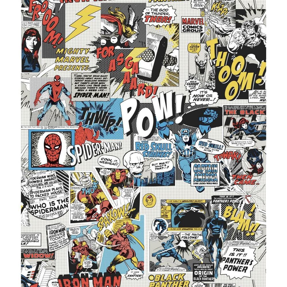 York Wallcoverings 56 sq. ft. Marvel Comics Pow Wallpaper DI0944 - The Home  Depot