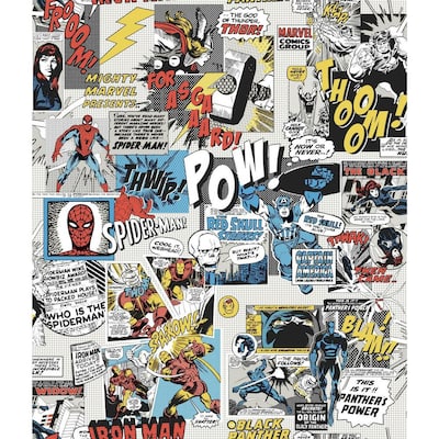 56 sq. ft. Marvel Comics Pow Wallpaper