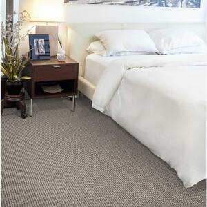 Quintessence - Gravel - Gray 13.2 ft. 55 oz. Wool Berber Installed Carpet