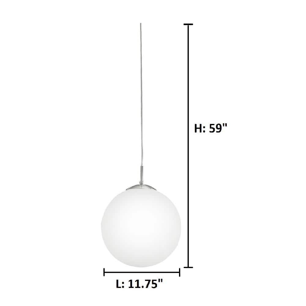 Matte Nickel and Frosted Glass Globe Pendant Light