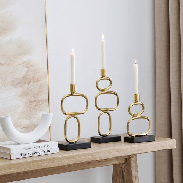 DANYA B Eduardo Midcentury Modern Geometric Sculpted Gold