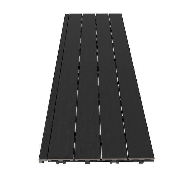 NewTechWood 1/6 ft. X 1 ft. Quick Deck Composite Deck Tiles Straight Fascia In Indian Ebony (4-Pieces/Box)