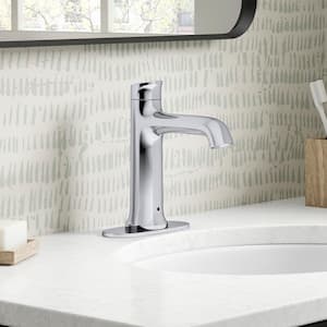 Mistos Battery Powered Touchless Single Hole Bathroom Faucet in Polished Chrome