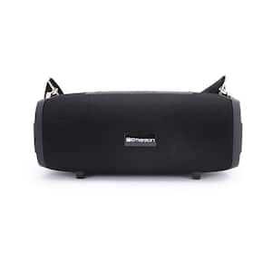 Portable Bluetooth Speaker with FM Radio, Rechargeable Battery and Carrying Strap, Black (EAS-3000)