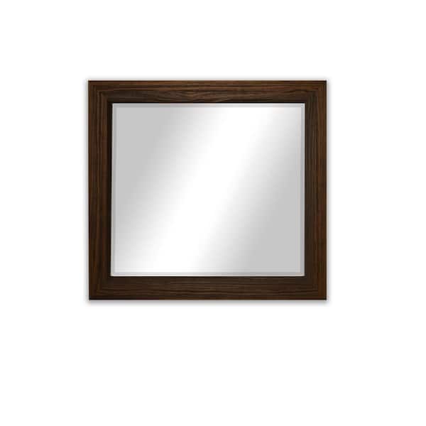 Unbranded Modern Rustic ( 17.75 in. W x 17.75 in. H ) Wooden Mocha Wall Mirror