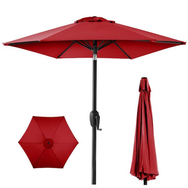 7.5 or 9 umbrella patio Best Choice Products 7.5ft Heavy-Duty Outdoor Market Patio Umbrella w/ Push Button Tilt, Easy Crank Lift, Red